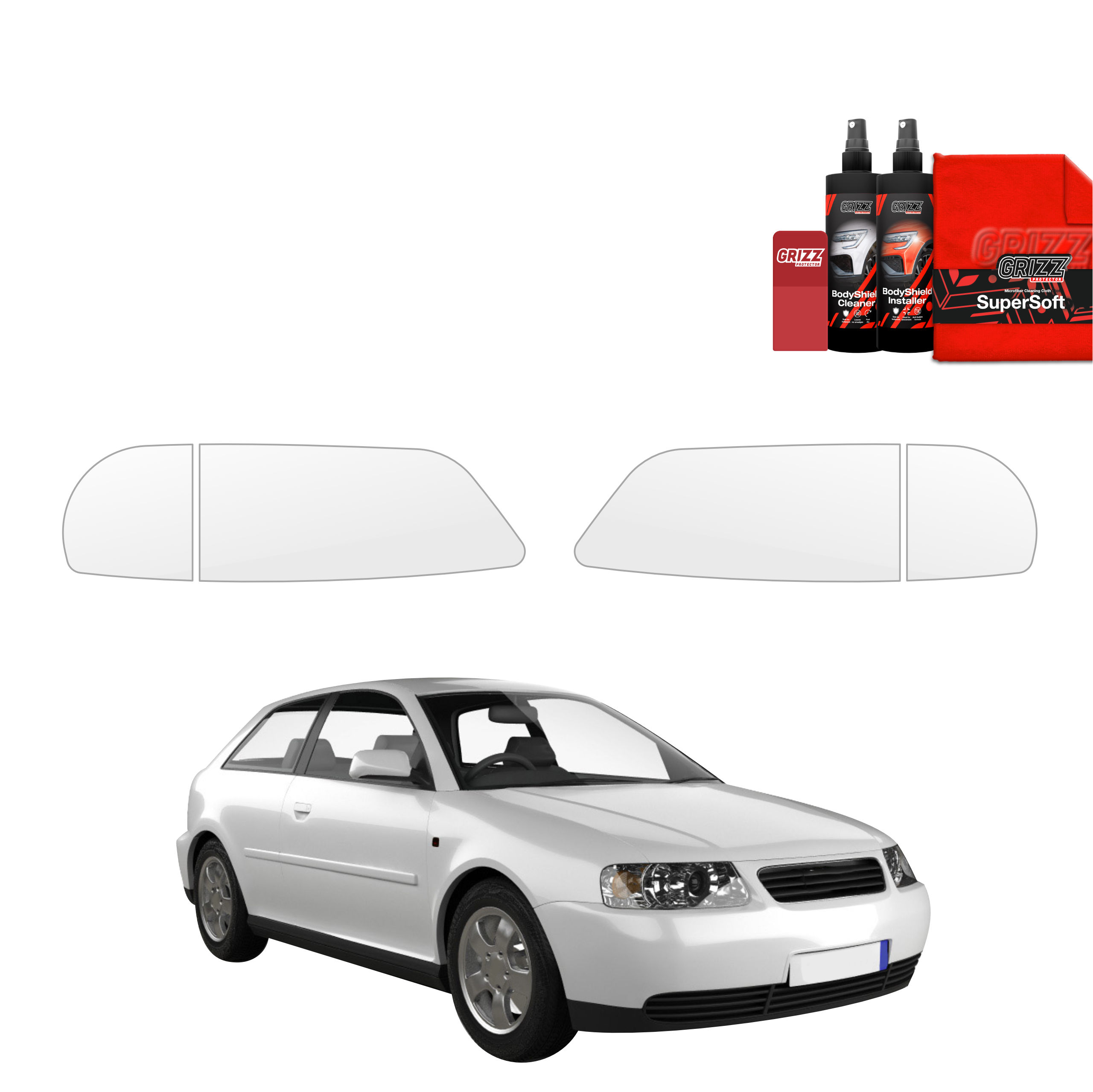 4w1 Folia ochronna na lampy Grizz do Audi A3 8L Hatchback 3D (1996-2003)