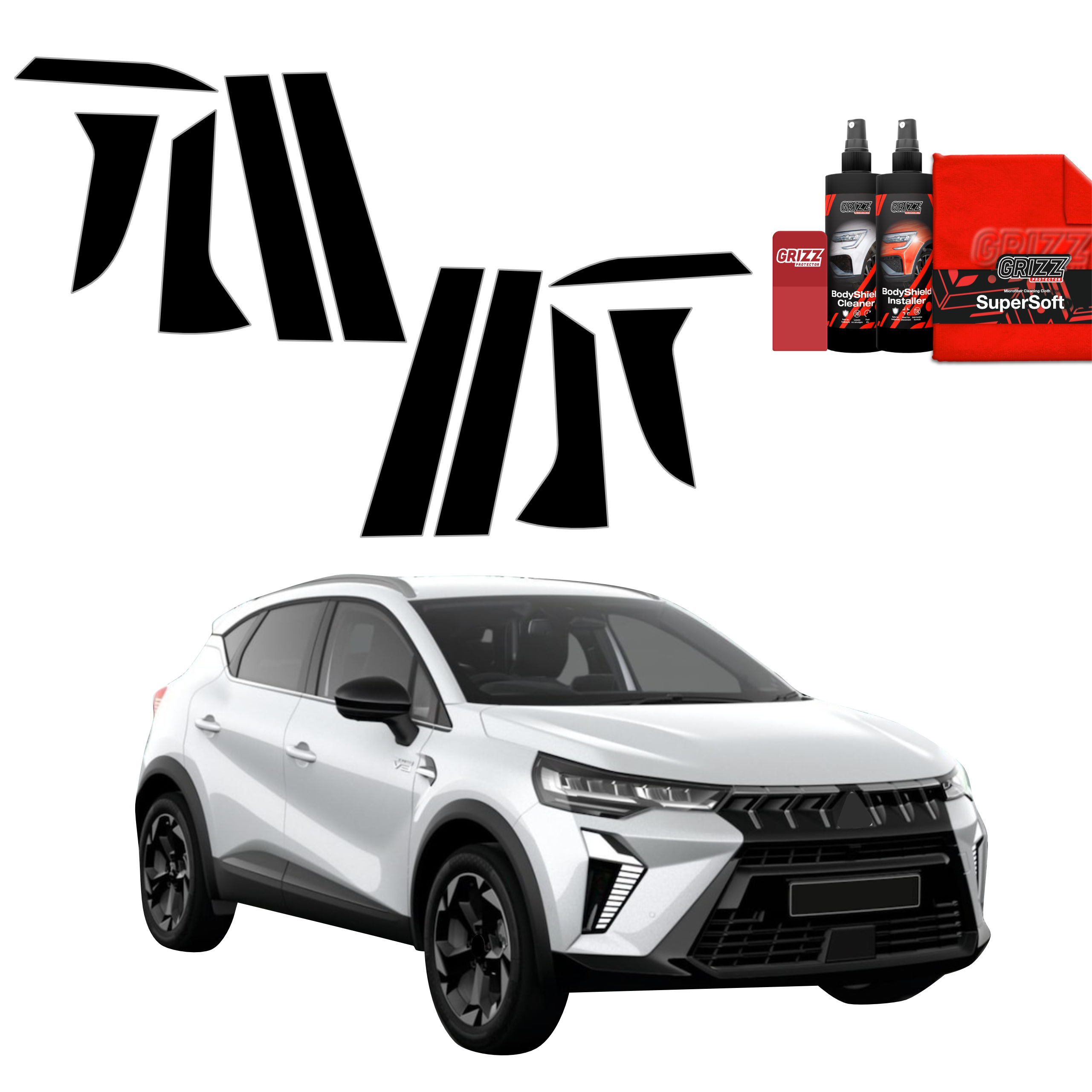 10w1 Czarna folia na słupki do Mitsubishi ASX Facelift (2024-2026)
