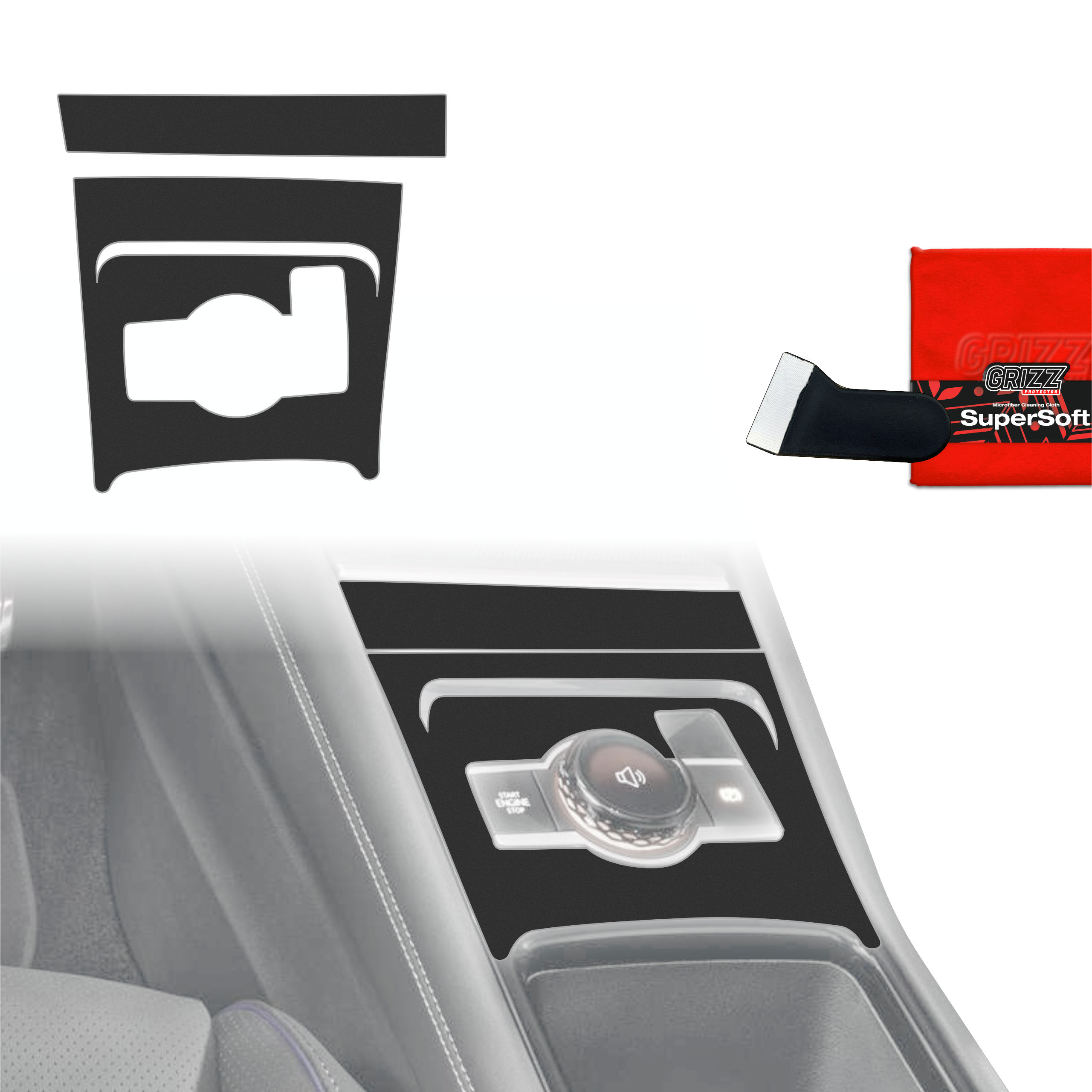 Folia do wnętrza Volkswagen Tiguan 3 (2024-2026) GRIZZ 2w1 Czarna Antyodciskowa