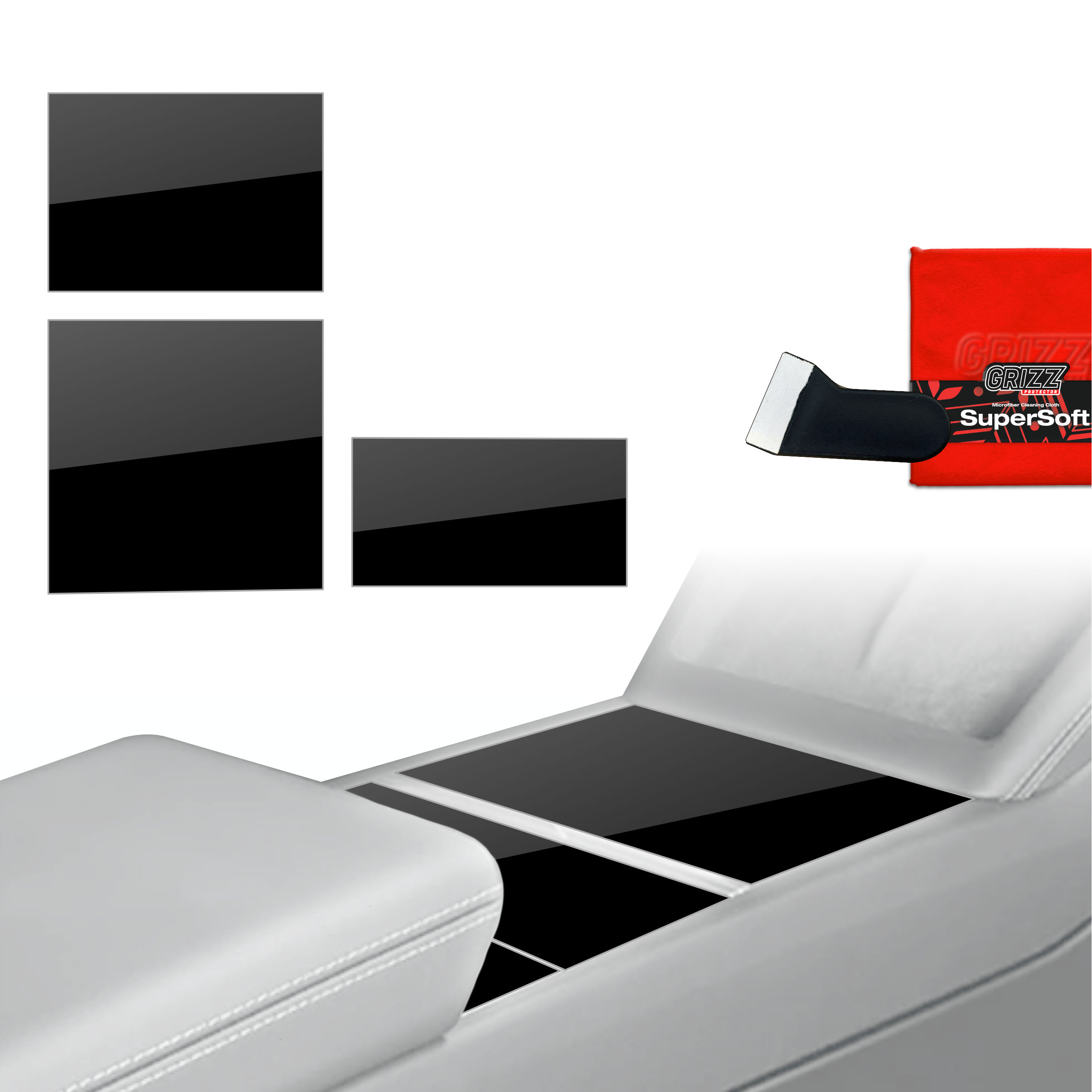 Folia do wnętrza Tesla Model 3 Highland (2024-2026) GRIZZ 3w1 Czarna Połyskująca