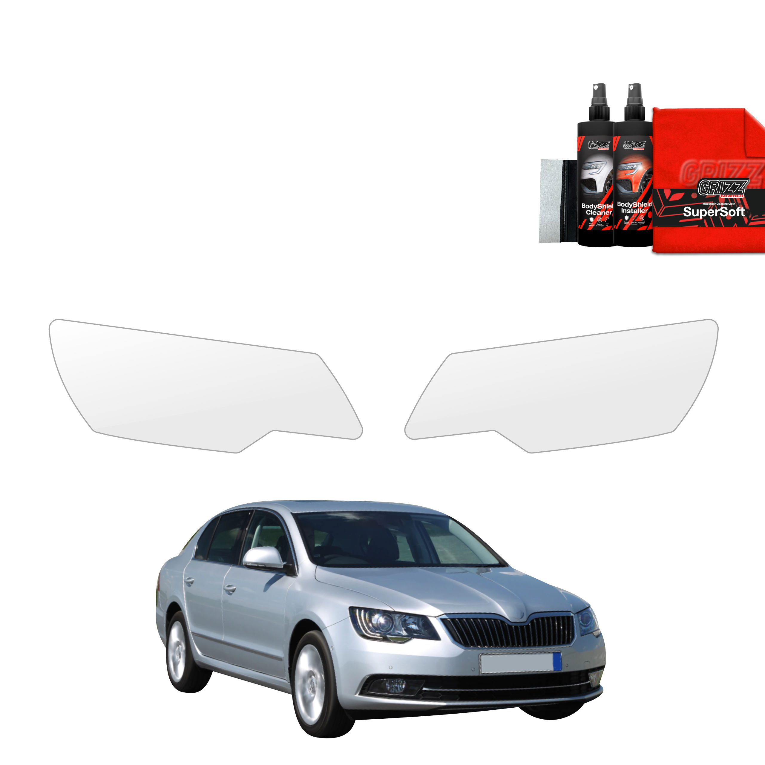 2w1 Folia ochronna na lampy Grizz do Skoda Superb 2 Facelifting (2013-2015)