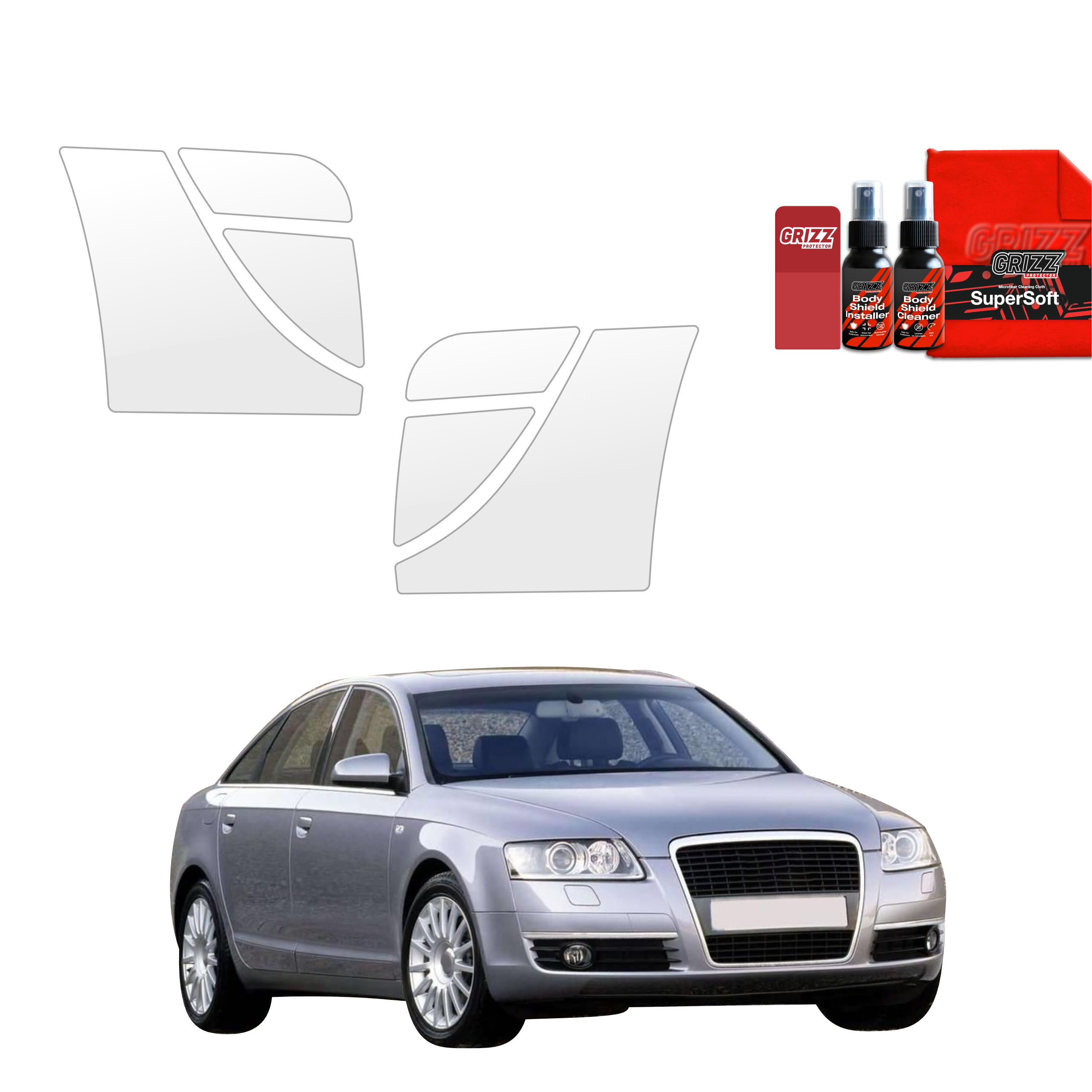 6w1 Folia ochronna na nadkola Grizz do Audi A6 C6 Sedan 4D (2004-2008)