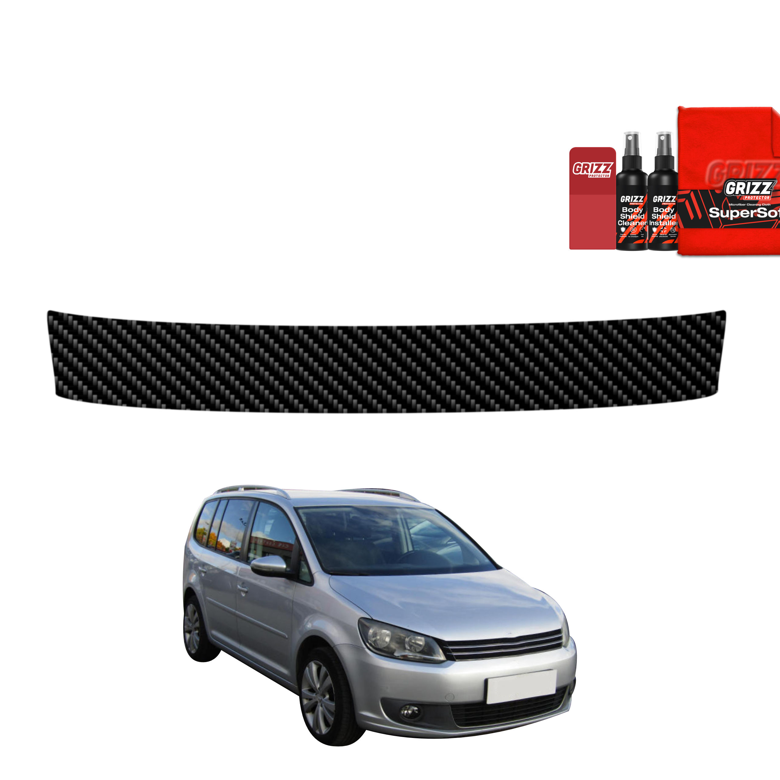 Folia karbonowa na próg bagażnika do Volkswagen Touran I MPV 5D (2010-2015)