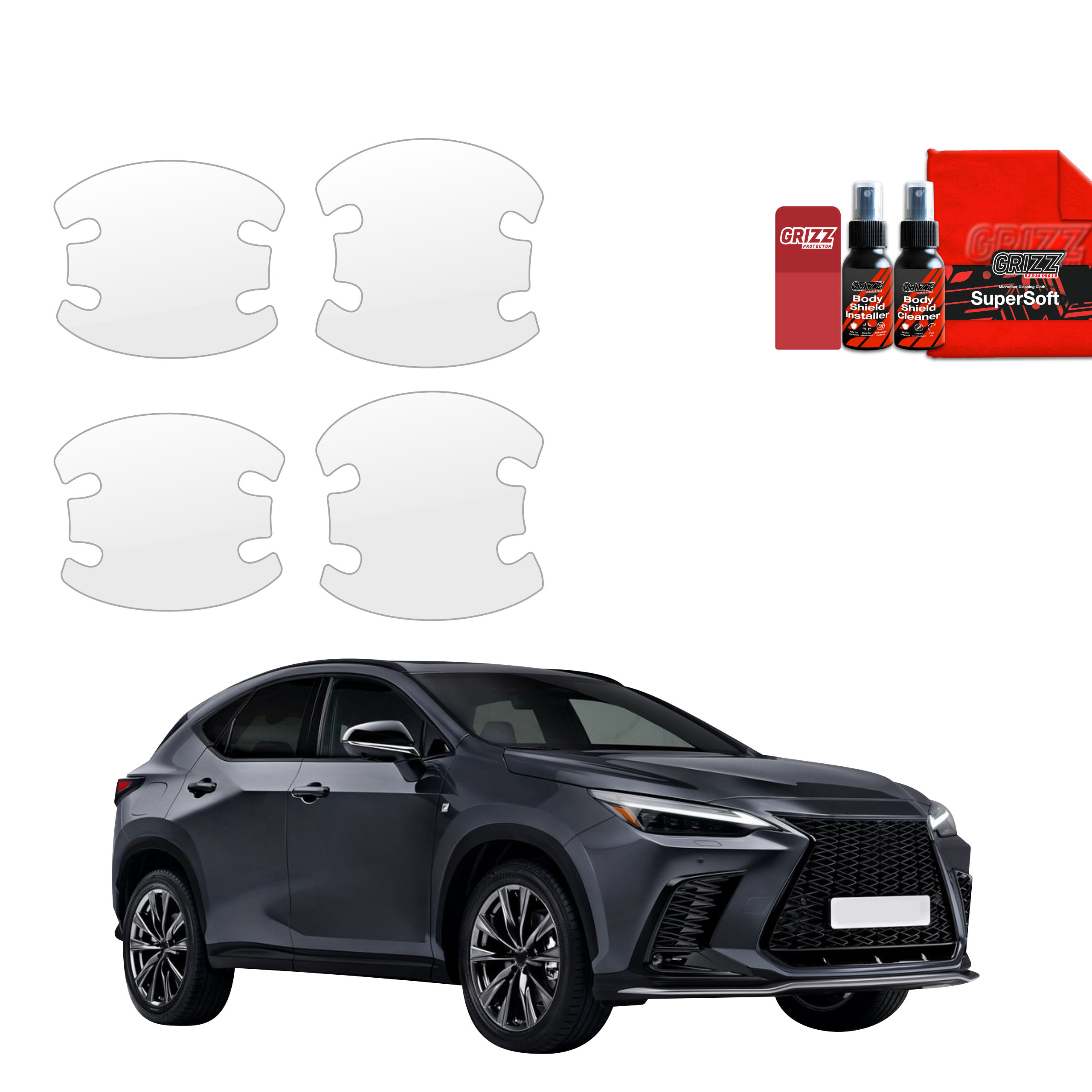 4w1 Folia ochronna pod klamki Grizz do Lexus NX 350h (2021-2023)