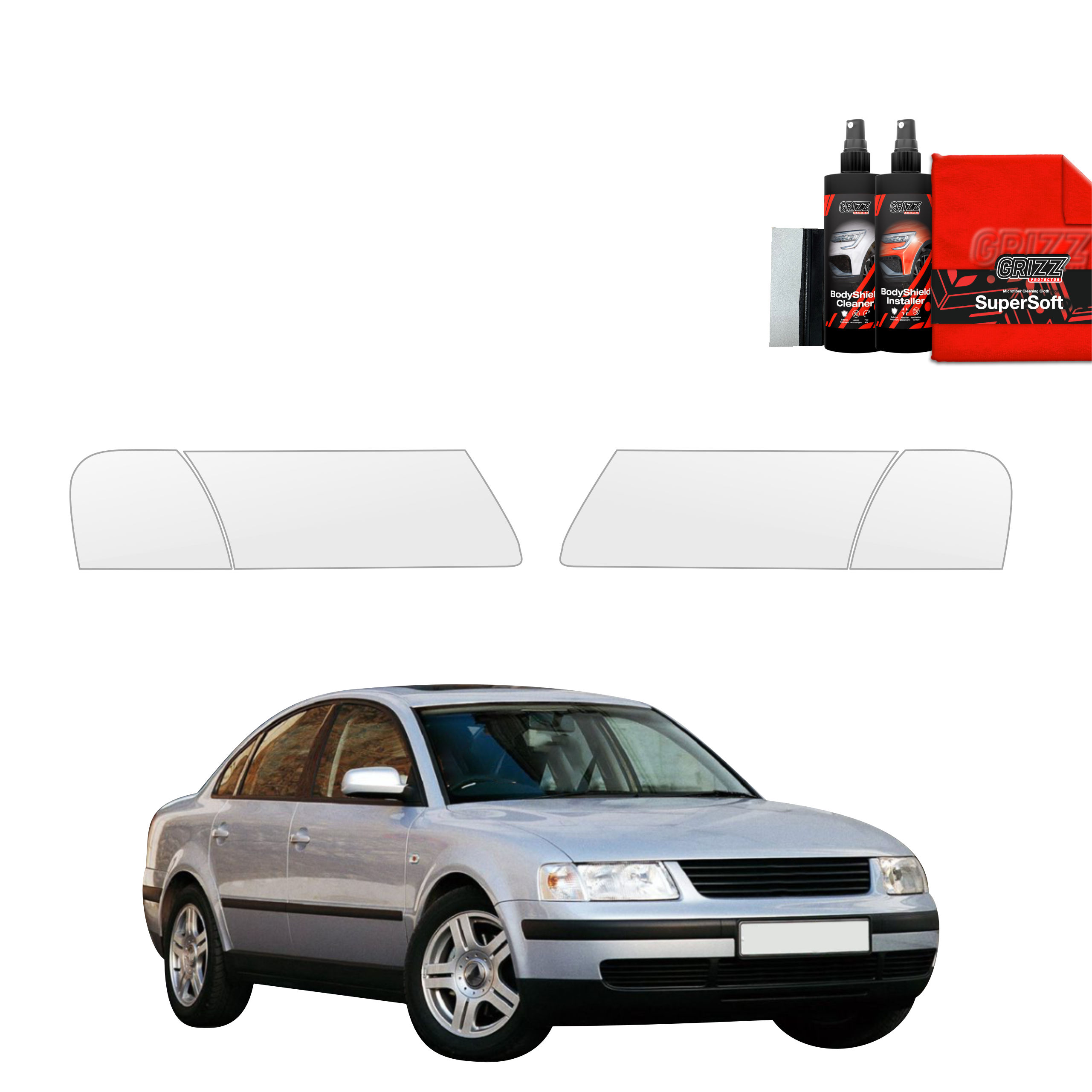 4w1 Folia ochronna na lampy Grizz do Volkswagen Passat B5 Sedan (1996-2000)