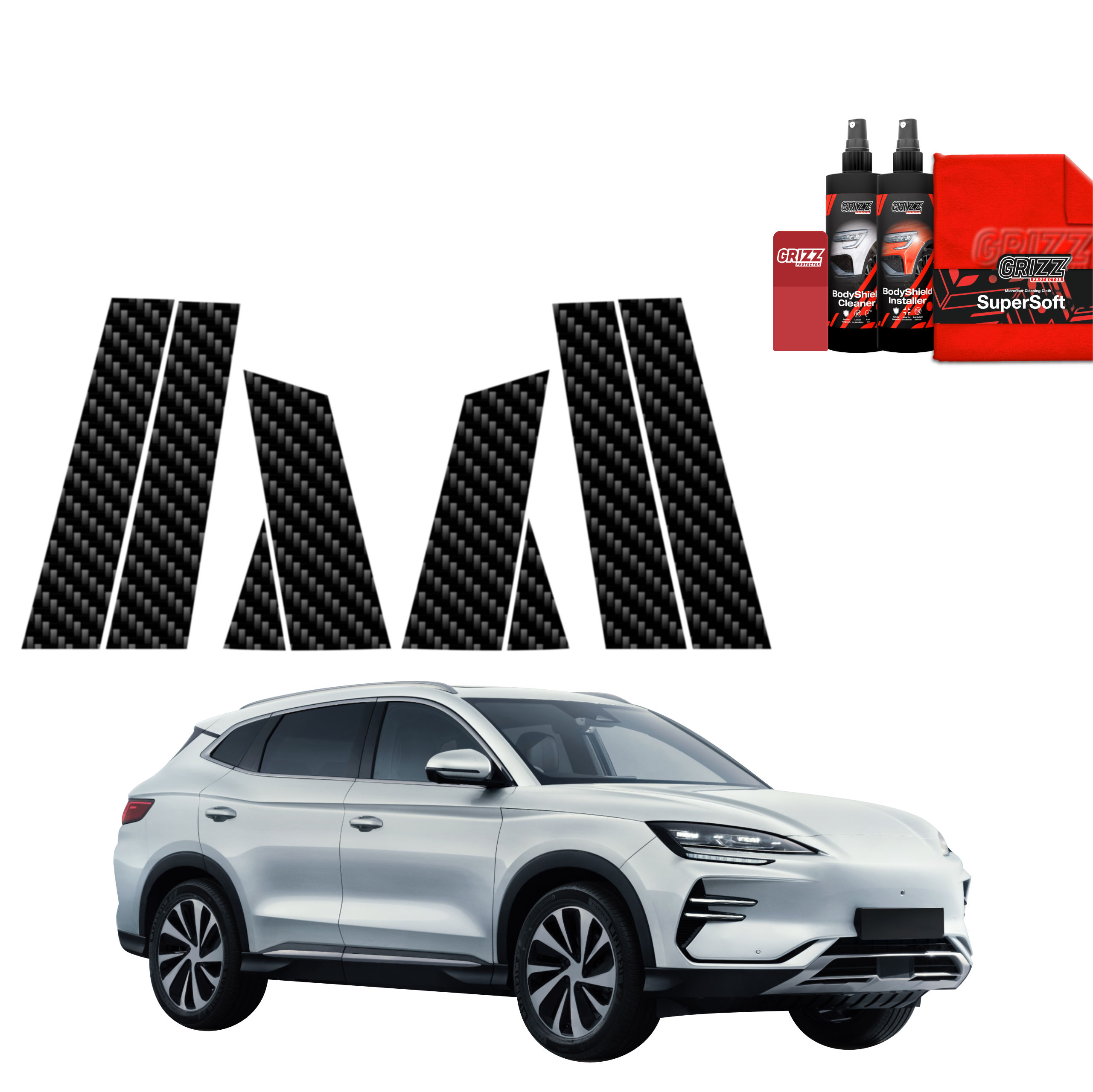 8w1 Folia karbonowa na słupki do BYD Seal U (2024-2026)