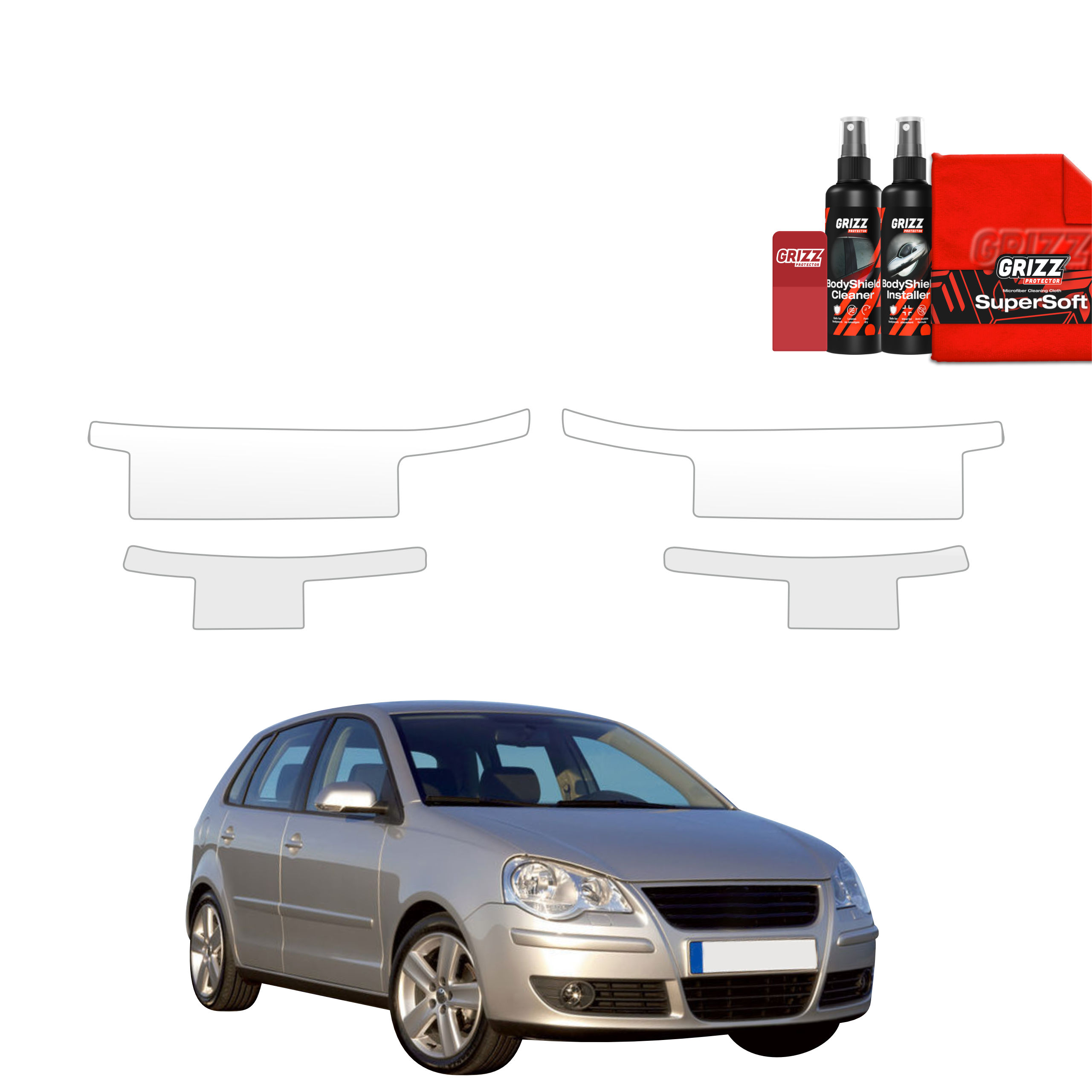 4w1 Folia ochronna na progi Grizz do Volkswagen Polo Hatchback 5D (2001-2009)