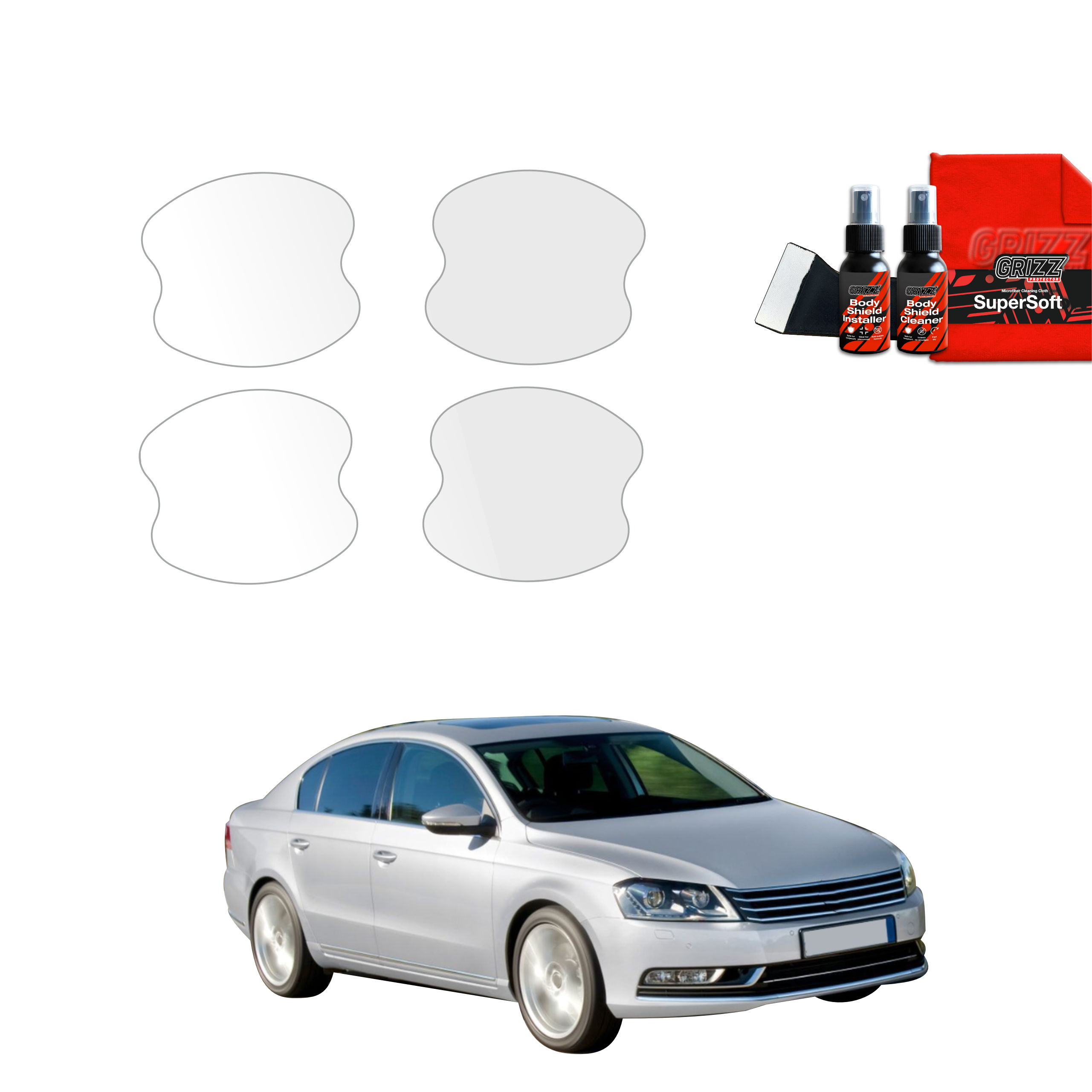 4w1 Folia ochronna pod klamki Grizz do Volkswagen Passat B7 Sedan (2010-2014)