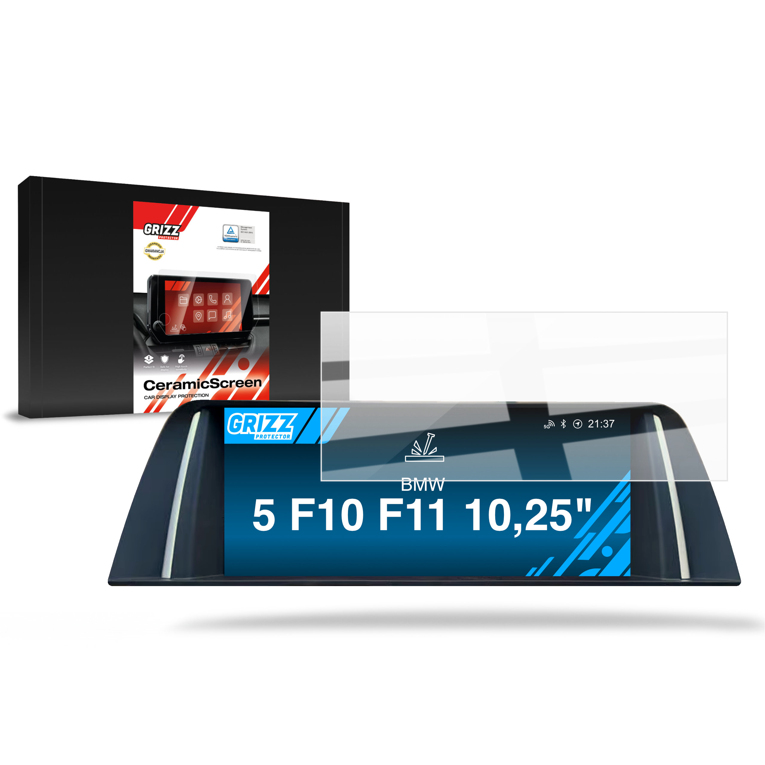 Folia ceramiczna Grizz do BMW 5 F10 F11 10,25" Professional NBT (2012-2016)