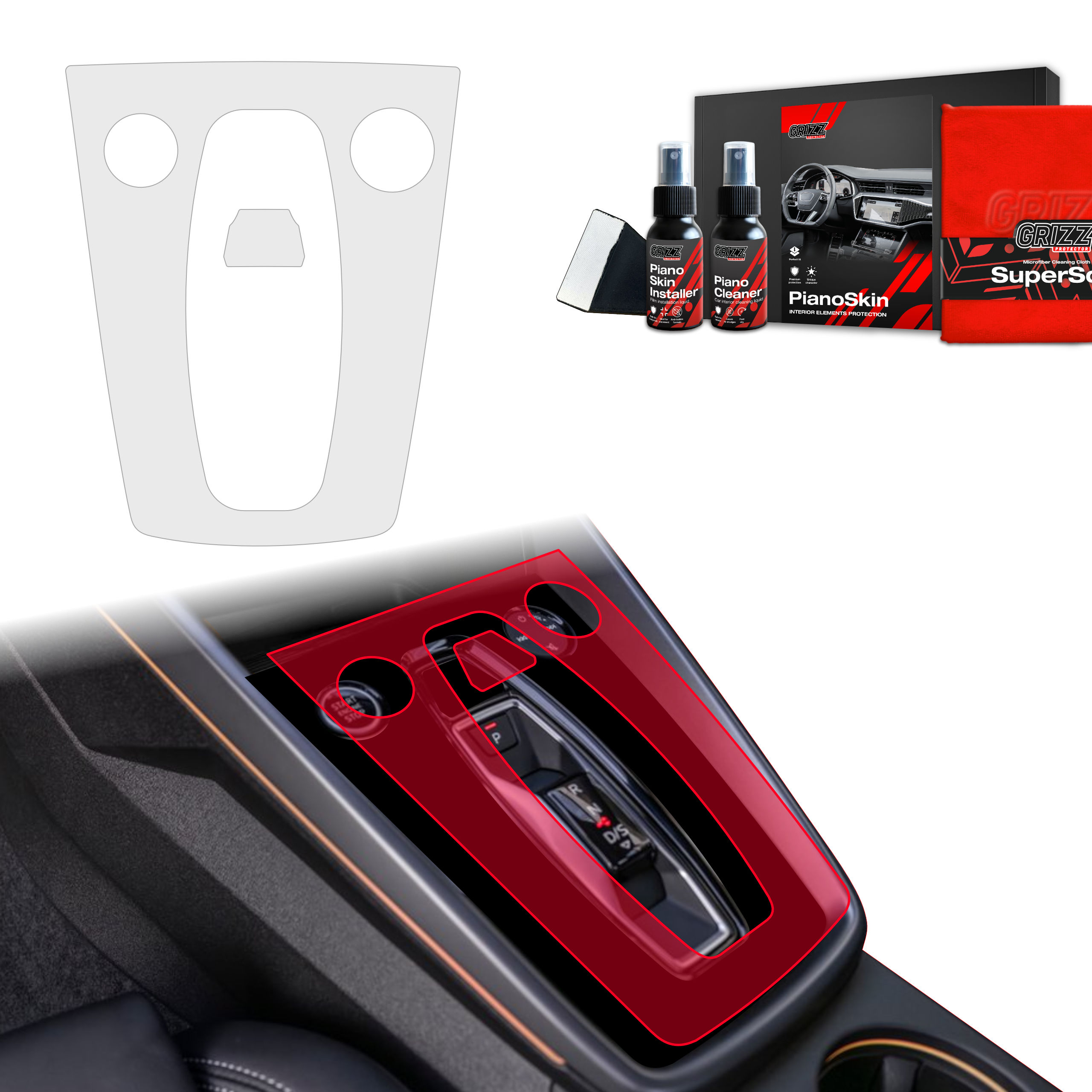 Grizz folia ochronna do wnętrza Audi S3 8Y Facelift (2024-2026) Antyodciskowa PianoSkin