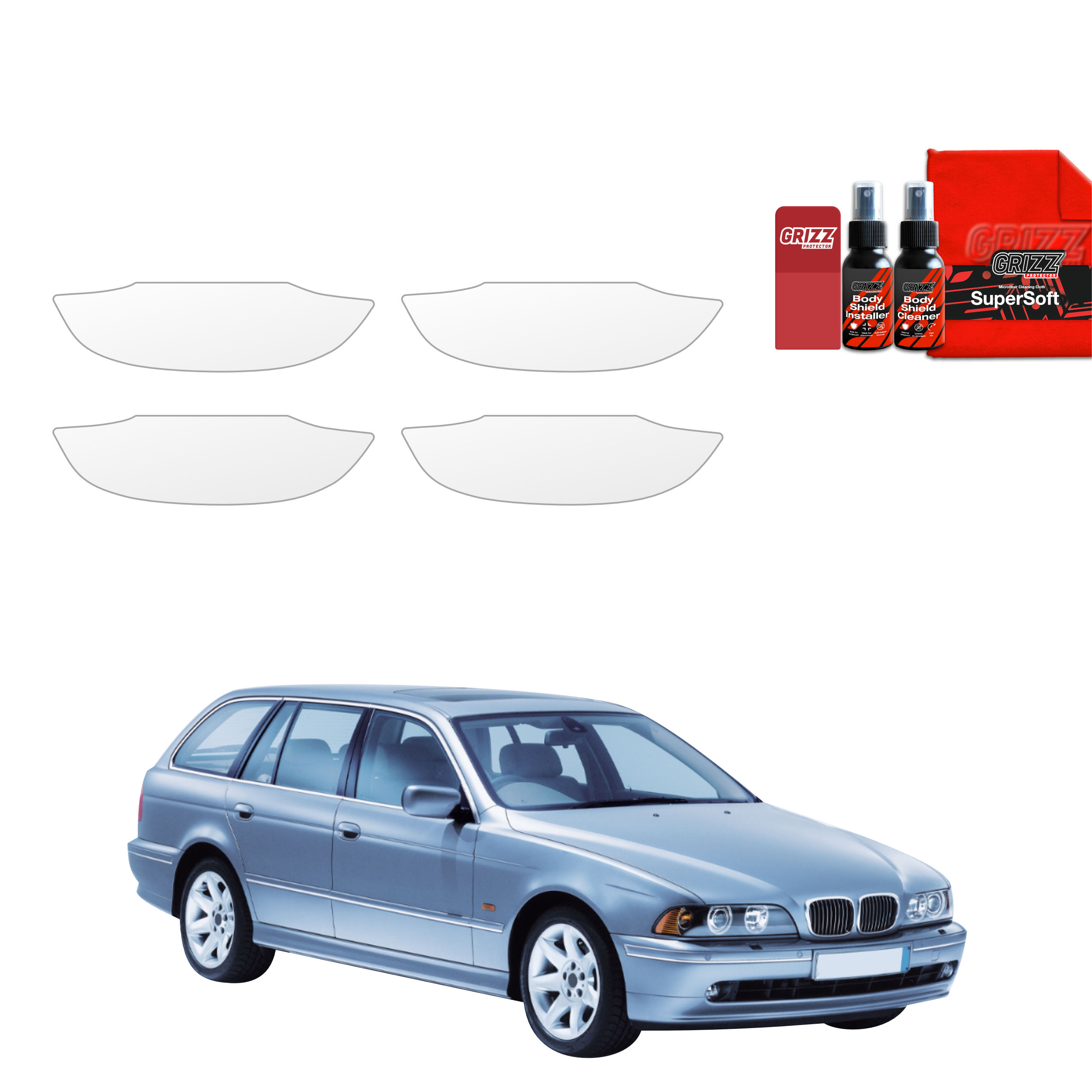 4w1 Folia ochronna pod klamki Grizz do BMW 5 E39 Kombi (1995-2003)